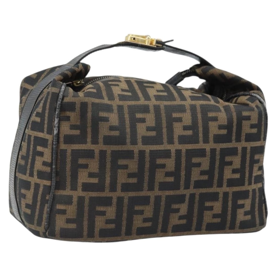 Fendi Zucca Canvas Brown Black Women's Handbag Made in Italy (1 of 18)