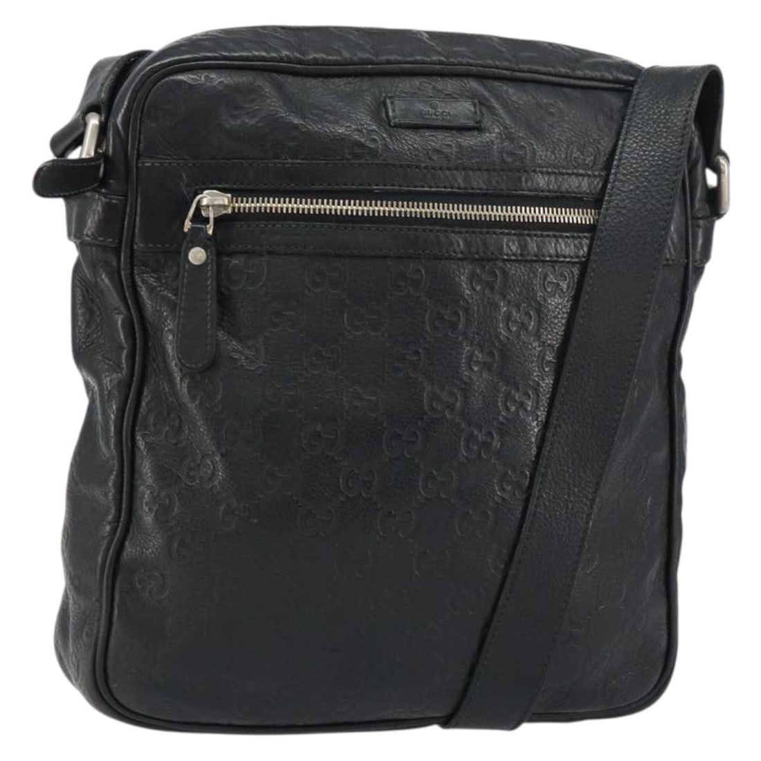 Gucci Guccissima Black GG Canvas and Leather Shoulder Bag 201448 Italy: Gucci Guccissima Black GG Canvas and Leather Shoulder Bag 201448 Italy This Gucci Guccissima GG Canvas shoulder bag features a black and silver color scheme and is crafted from leather and GG canvas. 