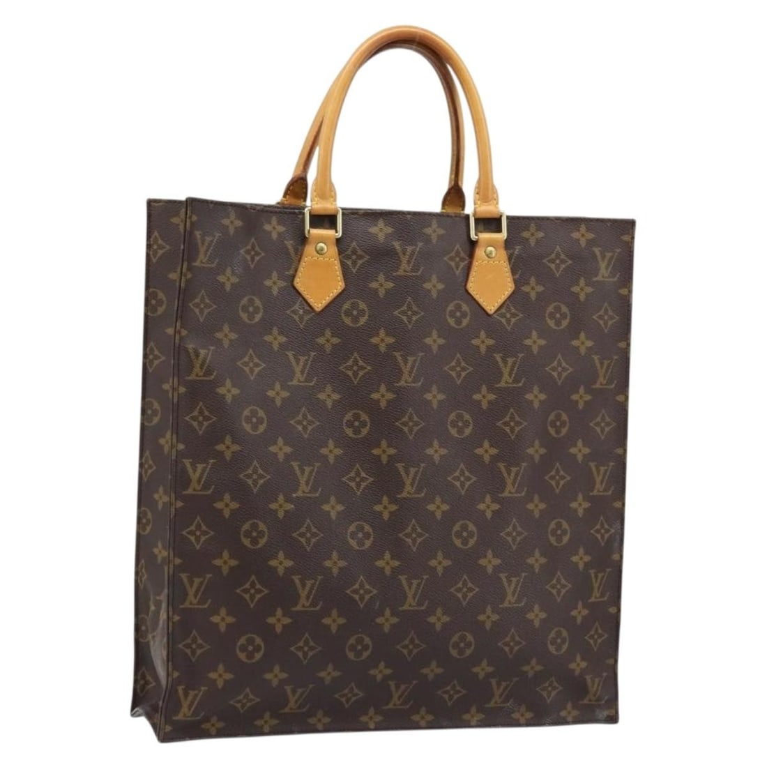 Louis Vuitton M51140 Sac Plat Monogram Canvas Handbag: Louis Vuitton M51140 Sac Plat Monogram Canvas Handbag Louis Vuitton Sac Plat hand bag in Monogram Canvas, made in France. The bag features the classic Monogram pattern and comes with the item shown in