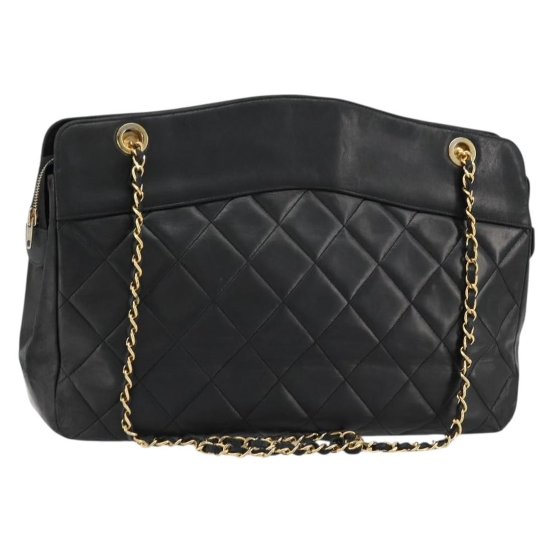 CHANEL CC Matelasse Lamb Skin Shoulder Bag Black Gold: CHANEL CC Matelasse Lamb Skin Shoulder Bag Black Gold CHANEL Matelasse chain shoulder bag in black with gold-tone accents, made from lamb skin and crafted in France. It features a shoulder bag style w