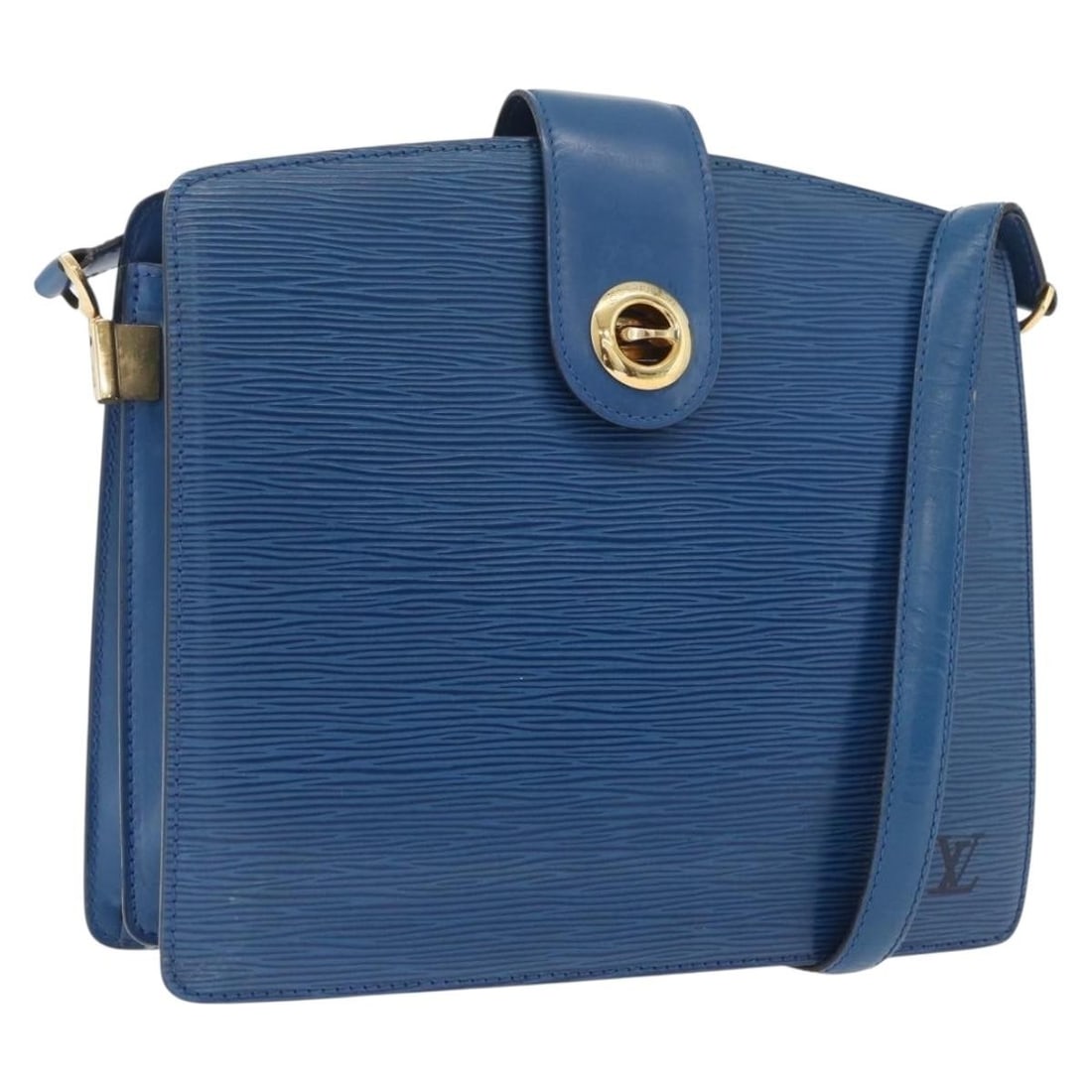 Blue Epi Leather Shoulder Bag Louis Vuitton Capuchin M52345: Blue Epi Leather Shoulder Bag Louis Vuitton Capuchin M52345 Louis Vuitton Epi Capuchin Shoulder Bag in blue Epi leather, made in France. This shoulder bag features a structured silhouette with a shoul