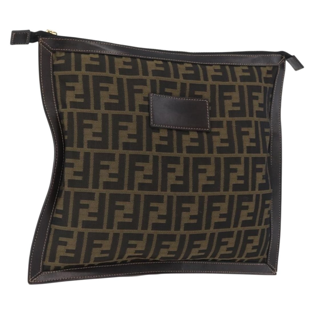 Fendi Zucca canvas women pouch brown black Italy: Fendi Zucca canvas women pouch brown black Italy This FENDI Zucca Canvas pouch features the brand's signature brown and black monogram canvas. The pouch is designed for women and offers a spacious int