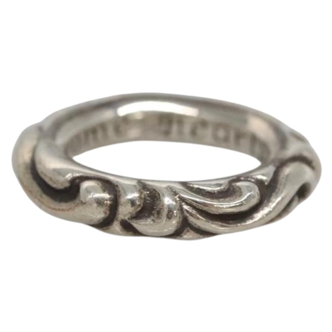Chrome Hearts Scroll Band Ag925 Silver Ring JP Size 11 (1 of 9)