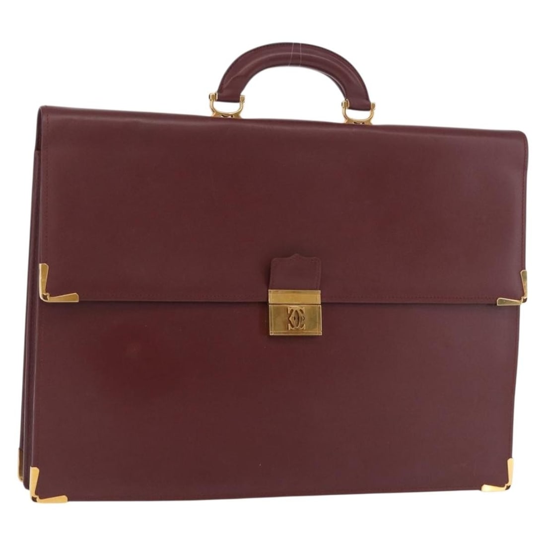Cartier Must Line Leather Business Bag Bordeaux Gold Tone: Cartier Must Line Leather Business Bag Bordeaux Gold Tone A Cartier Must Line business bag in bordeaux leather with gold-tone hardware. The bag is made in Italy and measures approximately W42 x H31 x 
