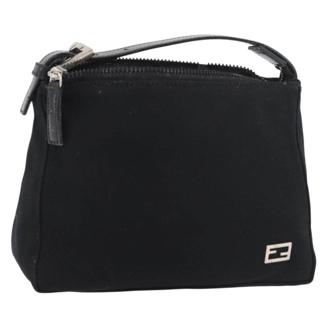 Fendi Black Silver Nylon Hand Bag ep6217: Fendi Black Silver Nylon Hand Bag ep6217 Authentic Fendi nylon handbag in black with silver-tone accents. This women's bag was made in Italy and is offered without the original box or dust bag; only t