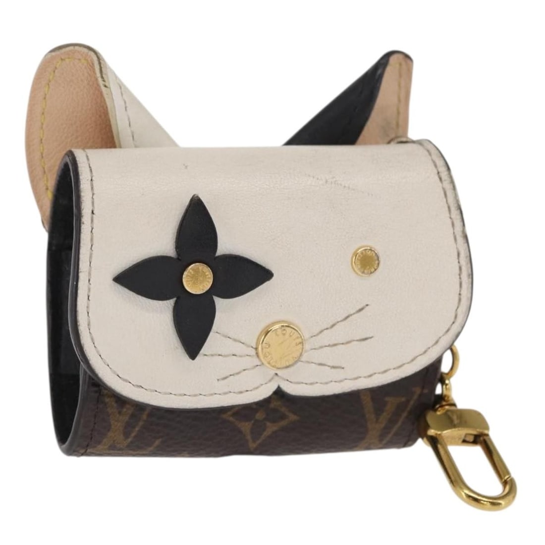 Louis Vuitton GI0566 Monogram Earphone Case Etui Cat: Louis Vuitton GI0566 Monogram Earphone Case Etui Cat Louis Vuitton earphone case in Monogram Canvas with the classic Monogram pattern. The item is heavily used and shows rubbing, stains, scratches, sl