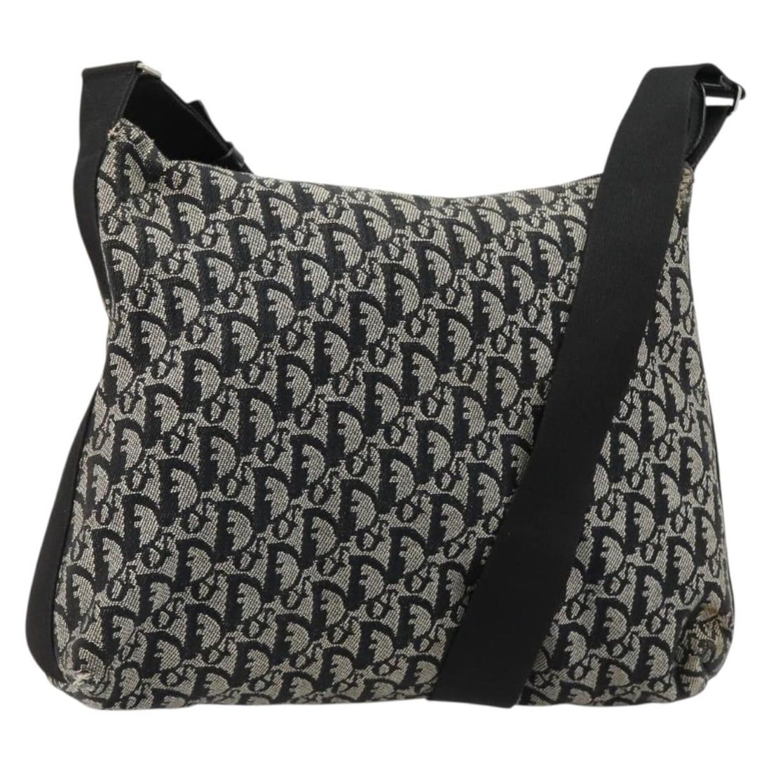 Christian Dior black silver Trotter canvas shoulder bag: Christian Dior black silver Trotter canvas shoulder bag Christian Dior shoulder bag in Trotter Canvas with a Black/Silver color scheme. Made in Italy, this women's bag features an approximate size of 