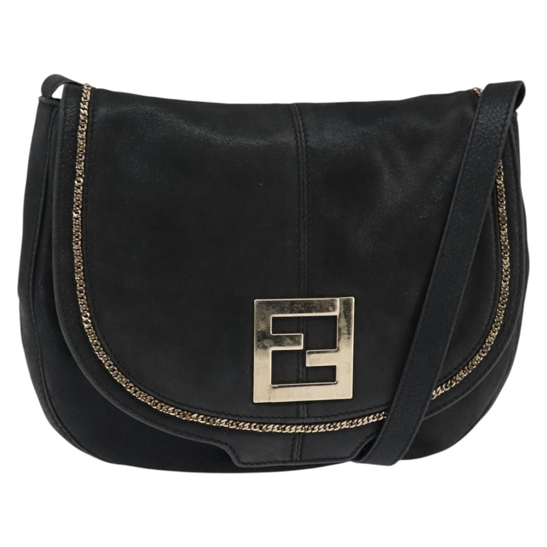 Fendi Black Gold Polyester Shoulder Bag Italy: Fendi Black Gold Polyester Shoulder Bag Italy This FENDI shoulder bag is crafted from black and gold polyester and features a classic design made in Italy. The bag is designed for women and offers a p