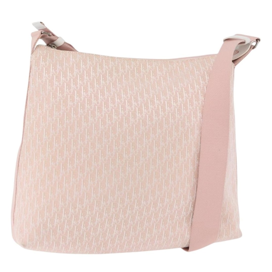 Pink Silver Christian Dior Trotter Canvas Shoulder Bag Italy: Pink Silver Christian Dior Trotter Canvas Shoulder Bag Italy Christian Dior shoulder bag in pink and silver Trotter canvas, made in Italy. It features a shoulder strap with an approximate drop of 21 t