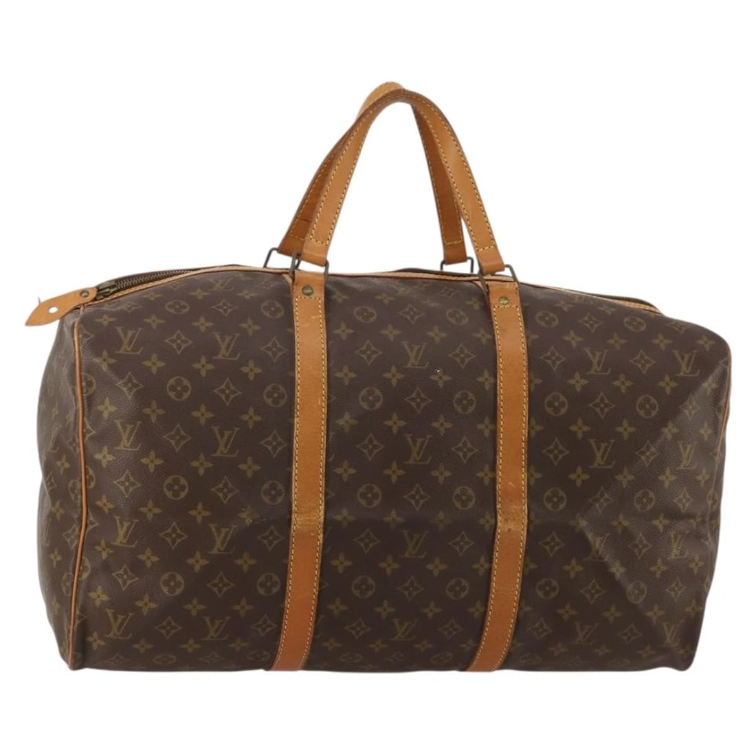 Louis Vuitton M41622 Sac Souple 55 Monogram Canvas Boston Bag: Louis Vuitton M41622 Sac Souple 55 Monogram Canvas Boston Bag A Louis Vuitton Monogram Sac Souple 55 Boston Bag in Monogram Canvas, made in France. This pre-owned bag is an old model with a CLAIR zipp