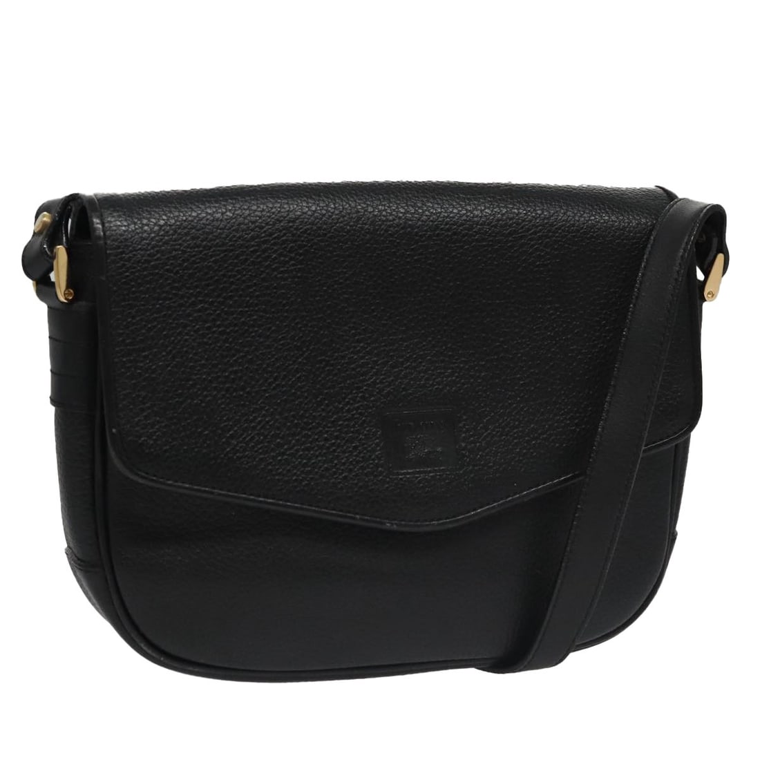 Burberrys Leather Shoulder Purse Black with Gold Tone Hardware: Burberrys Leather Shoulder Purse Black with Gold Tone Hardware Burberrys shoulder bag in black leather with gold-tone accents. Designed for women, this Italian-made bag features an adjustable shoulder
