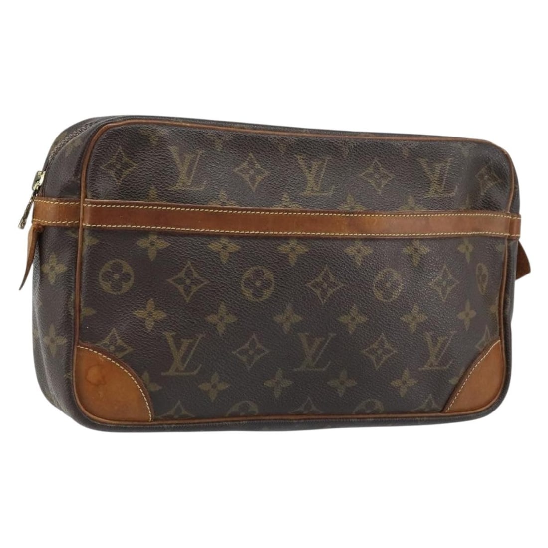 Monogram Canvas Compiegne 28 Clutch by Louis Vuitton M51845 France: Monogram Canvas Compiegne 28 Clutch by Louis Vuitton M51845 France This Louis Vuitton Compiegne 28 clutch bag features the iconic Monogram canvas exterior and is designed for women. Crafted in France,