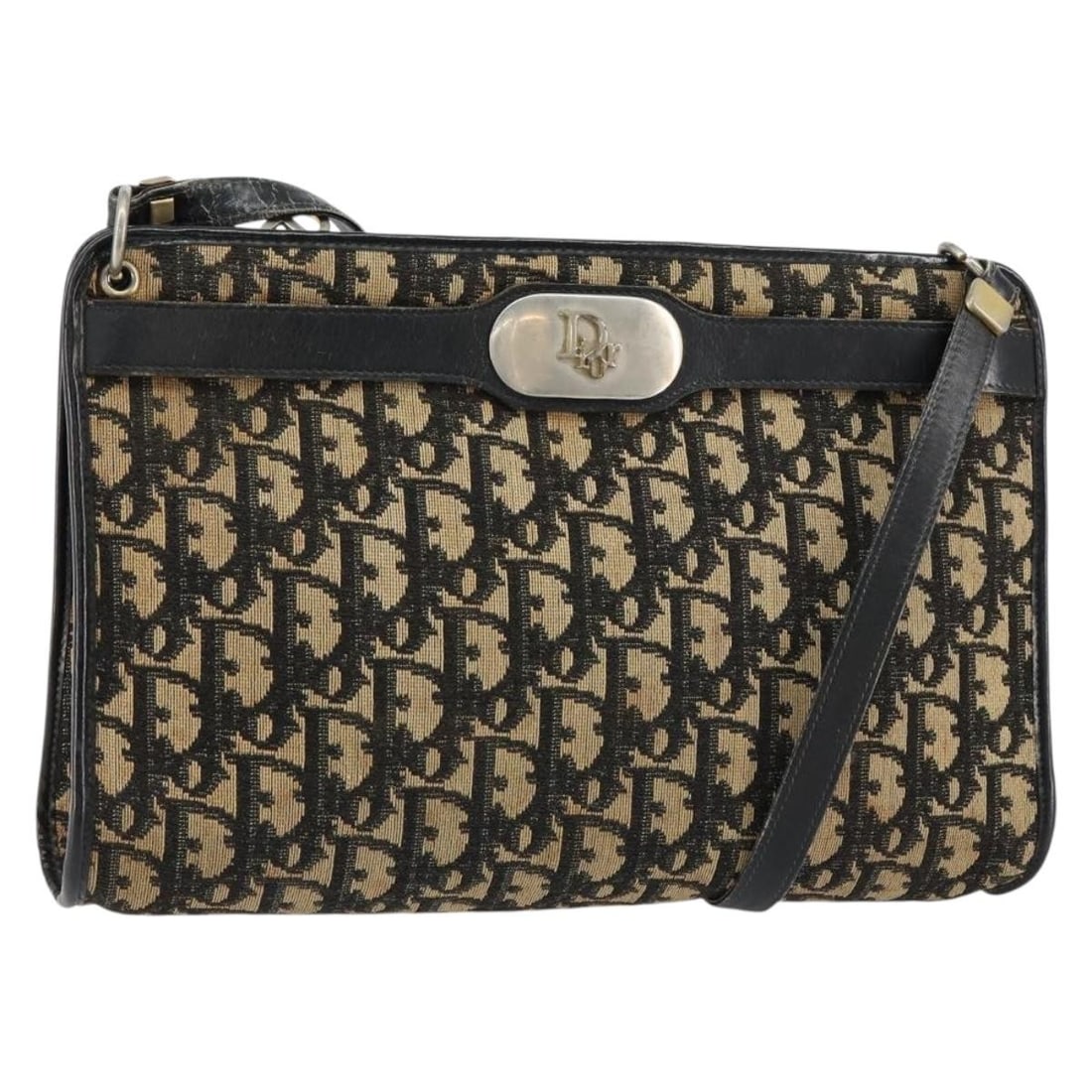 Christian Dior Trotter Canvas Navy Shoulder Bag France: Christian Dior Trotter Canvas Navy Shoulder Bag France Christian Dior shoulder bag in navy Trotter canvas, made in France. The bag measures approximately W27 x H18 x D5 cm, with a shoulder drop of app