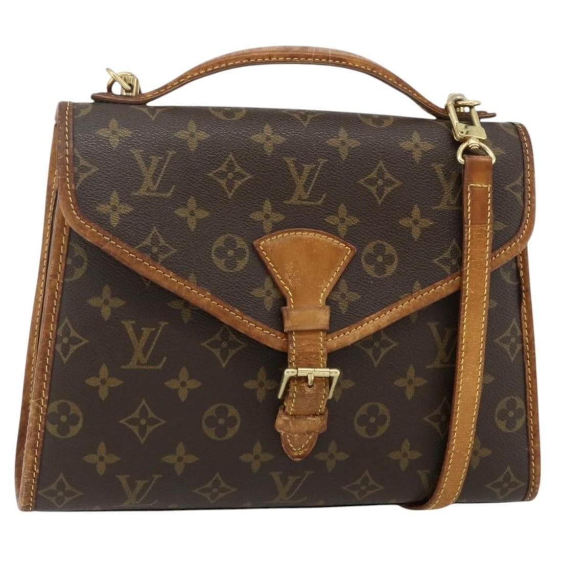 Louis Vuitton M51122 Bel Air Monogram Canvas 2way Handbag: Louis Vuitton M51122 Bel Air Monogram Canvas 2way Handbag Louis Vuitton Monogram Bel Air Hand Bag in Monogram Canvas, made in France. This women's 2-way handbag comes with a shoulder strap and is iden