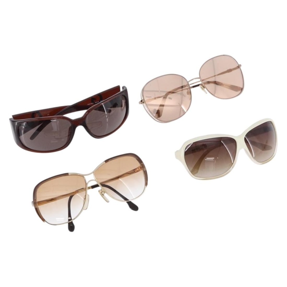 Set of 4 plastic sunglasses Miu Miu brown gold with case (1 of 18)