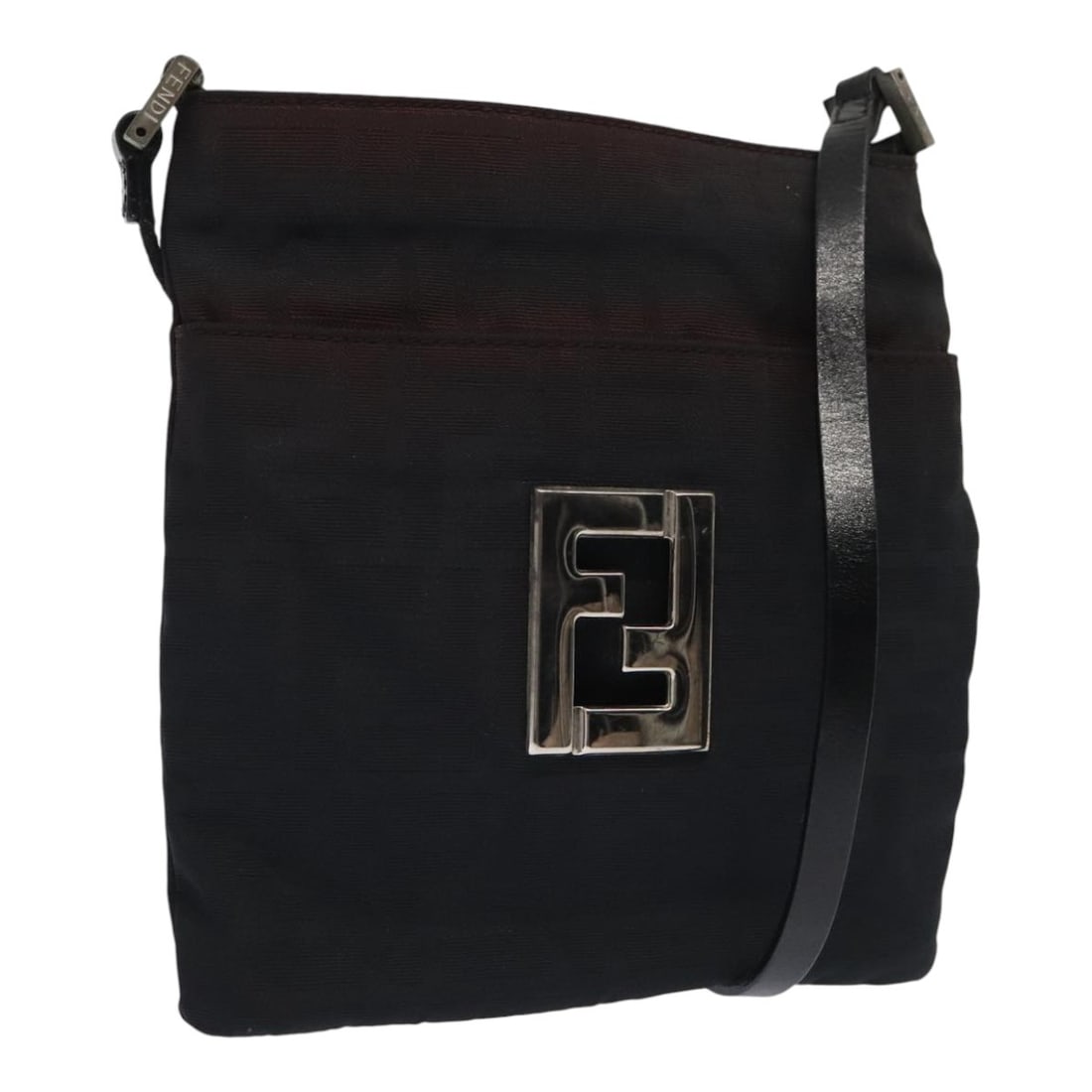 Fendi Black Nylon Zucca Canvas Women's Shoulder Bag Italy (1 of 18)