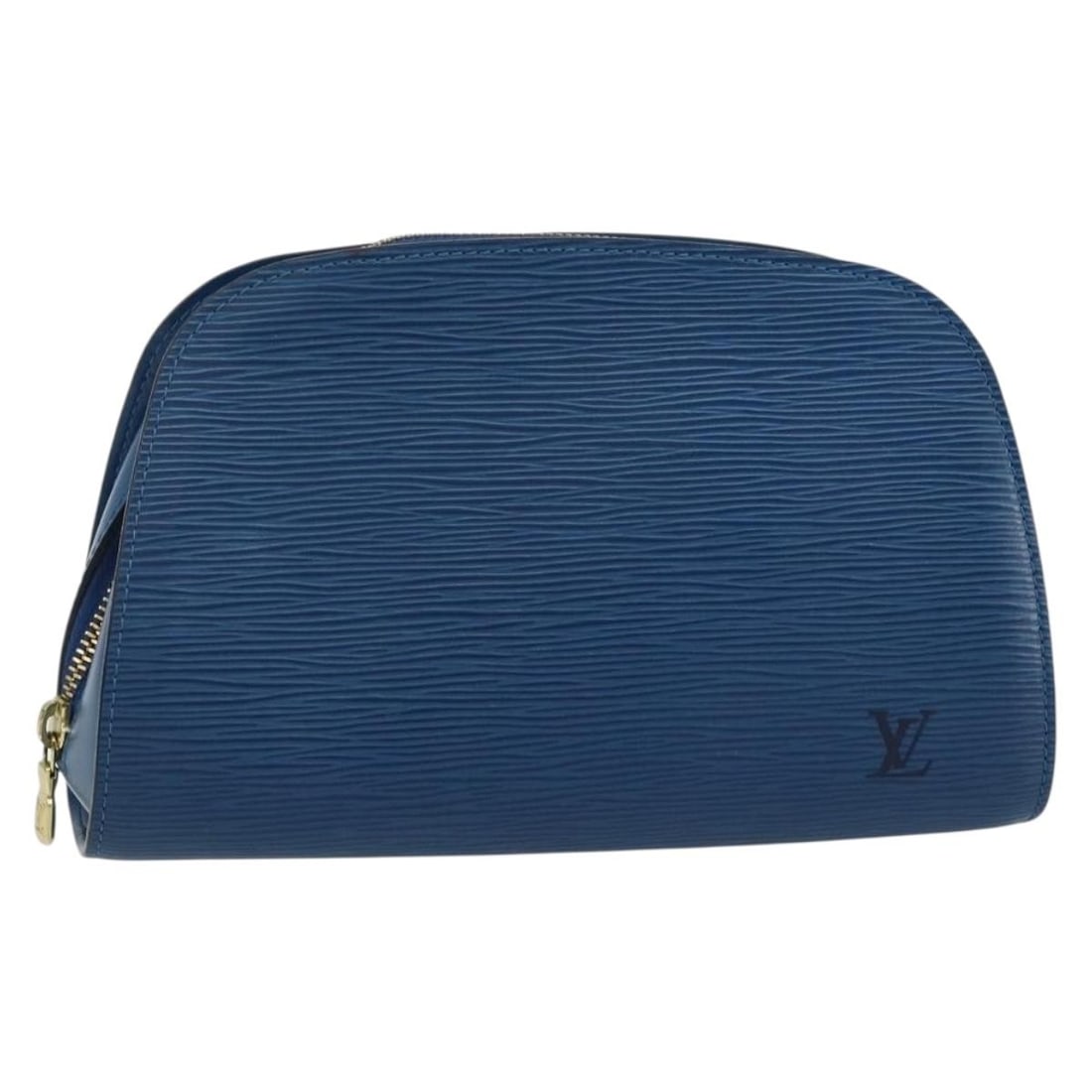 Louis Vuitton Epi Leather Dauphine GM Blue Pouch M48435: Louis Vuitton Epi Leather Dauphine GM Blue Pouch M48435 This Louis Vuitton Epi Dauphine GM Pouch features a blue Epi leather exterior and is designed as a women's pouch. The bag measures approximately