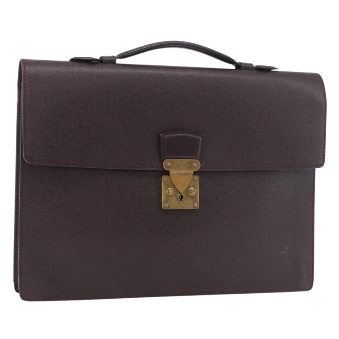 Louis Vuitton Taiga Leather Business Bag Acajou M30076: Louis Vuitton Taiga Leather Business Bag Acajou M30076 This Louis Vuitton Taiga Serviette Kourad business bag is crafted from Acajou-colored Taiga leather, offering a sophisticated and professional lo