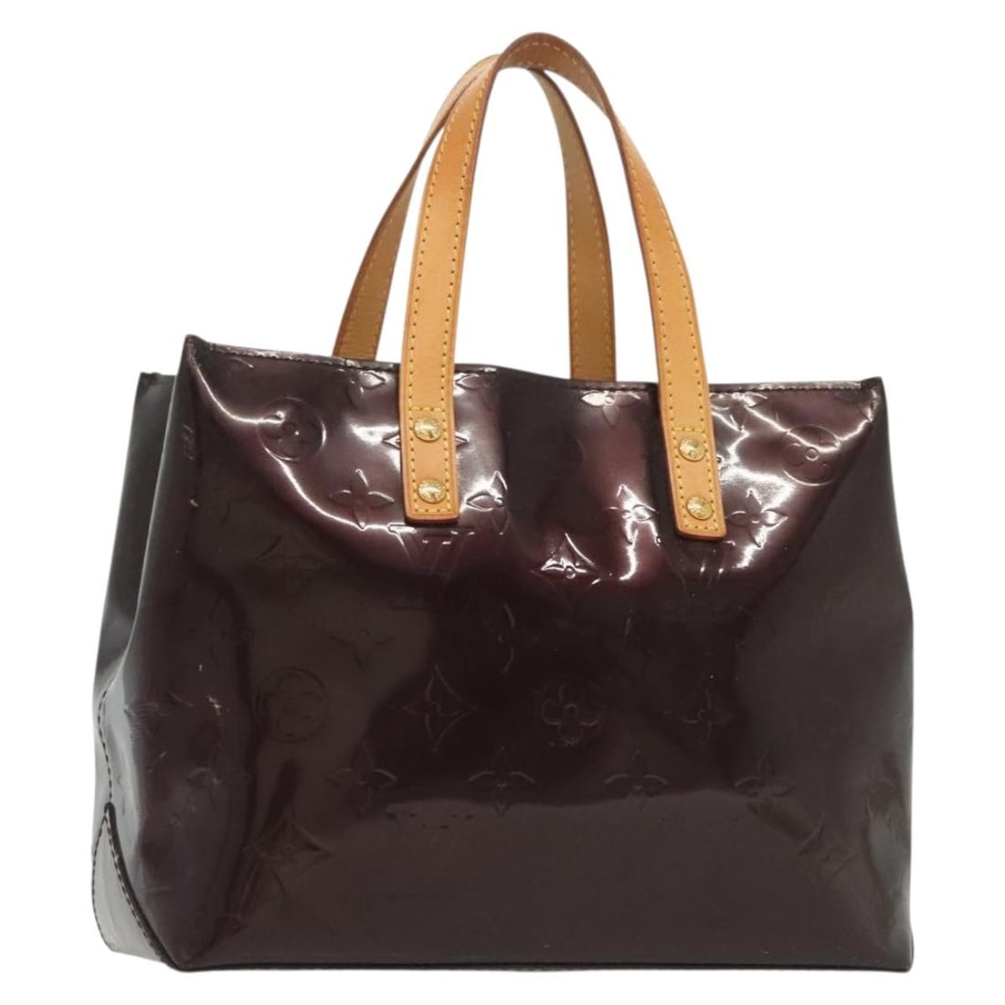 Louis Vuitton Reade PM Monogram Vernis Handbag Amarante M91993: Louis Vuitton Reade PM Monogram Vernis Handbag Amarante M91993 Louis Vuitton Monogram Vernis Reade PM hand bag in Amarante patent leather. Made in France, product no. M91993, with serial no. MI1047. T