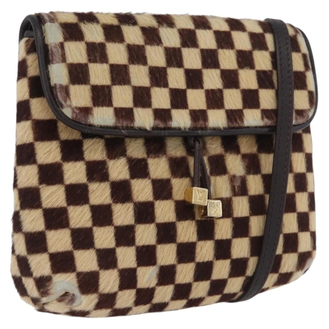 Louis Vuitton M92130 Brown Unborn Calf Hair Shoulder Bag: Louis Vuitton M92130 Brown Unborn Calf Hair Shoulder Bag Louis Vuitton Damier Sauvage Gazelle shoulder bag in brown unborn calf skin. This women's bag is made in Spain and includes a shoulder strap. C