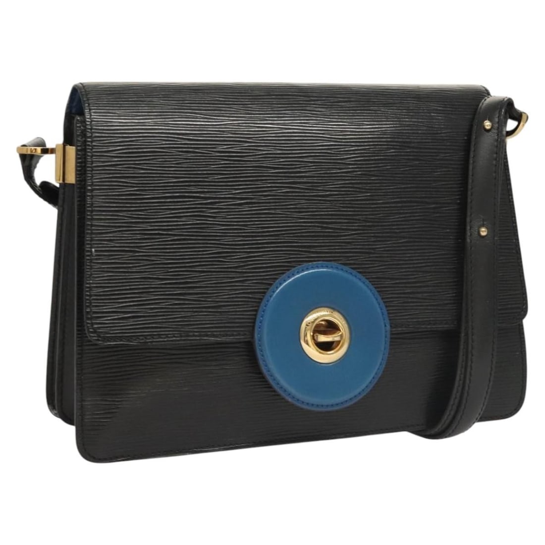 Epi Leather Bicolor Free Run Shoulder Bag Black Blue M52415 by Louis Vuitton: Epi Leather Bicolor Free Run Shoulder Bag Black Blue M52415 by Louis Vuitton This Louis Vuitton Epi Bicolor Free Run shoulder bag features a distinctive black and blue Epi leather exterior. Designed f