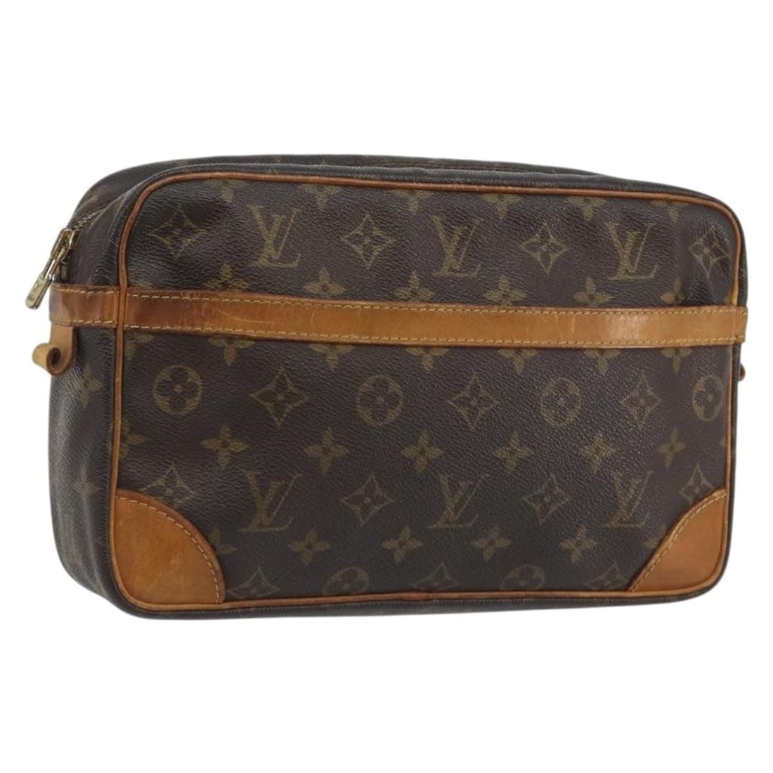 Louis Vuitton M51845 Compiegne 28 Monogram Canvas Clutch Bag: Louis Vuitton M51845 Compiegne 28 Monogram Canvas Clutch Bag Louis Vuitton Monogram Compiegne 28 clutch bag in Monogram Canvas, made in France. The bag is identified by product number M51845 and seria
