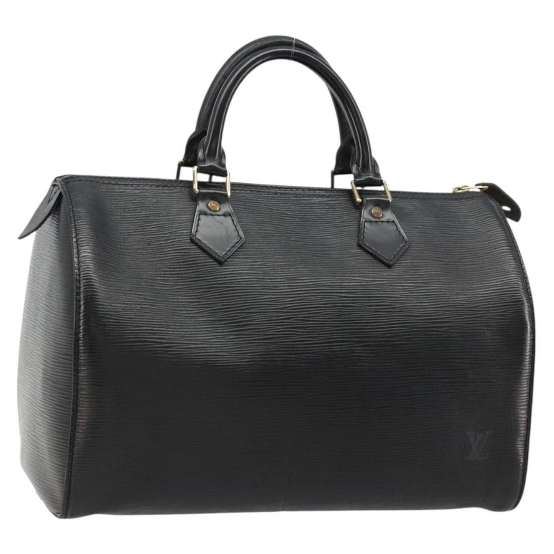 Louis Vuitton M43002 Speedy 30 Epi Leather Handbag Noir Black: Louis Vuitton M43002 Speedy 30 Epi Leather Handbag Noir Black Louis Vuitton Epi Speedy 30 hand bag in Noir/Black Epi leather. It comes with a dust bag and was made in France. The bag is described as h