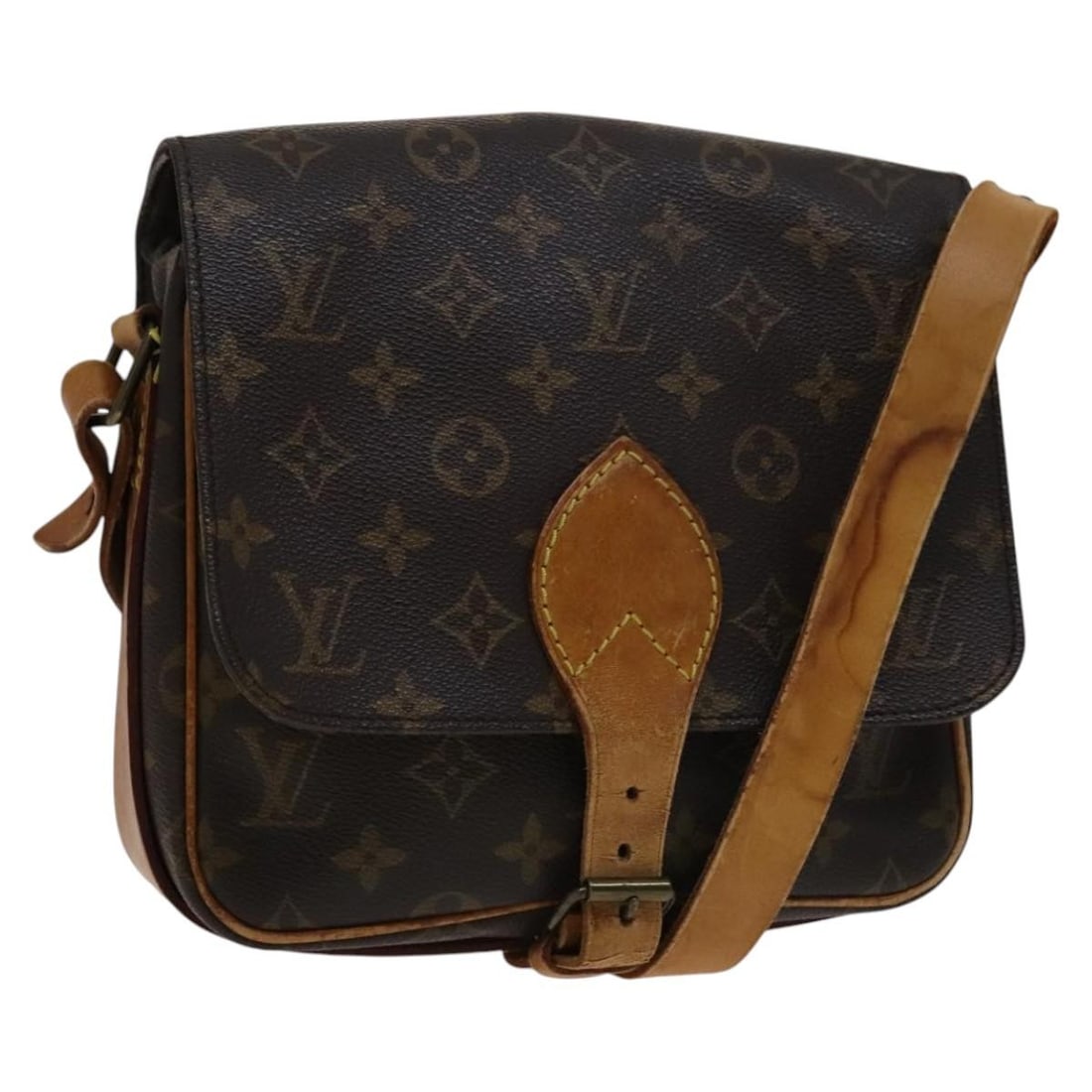 Monogram Canvas Cartouchiere MM Shoulder Bag by Louis Vuitton M51253: Monogram Canvas Cartouchiere MM Shoulder Bag by Louis Vuitton M51253 This Louis Vuitton Cartouchiere MM is a shoulder bag crafted from the brand's signature monogram canvas. Designed for women, it off