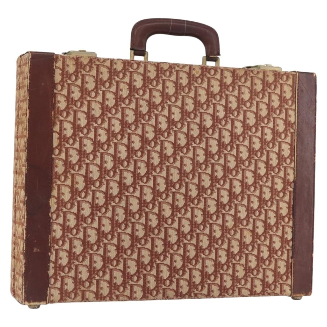 Christian Dior Trotter Canvas Red Gold Trunk Bag: Christian Dior Trotter Canvas Red Gold Trunk Bag Christian Dior Trotter Canvas Trunk in red and gold. The bag is made from Trotter Canvas and features a trunk style with a handle drop of approximately