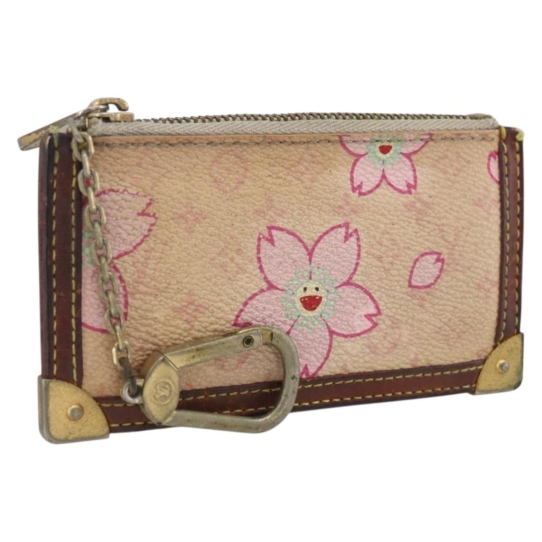 Louis Vuitton Cherry Blossom Monogram Coin Purse M92016 Pink: Louis Vuitton Cherry Blossom Monogram Coin Purse M92016 Pink This Louis Vuitton Monogram Cherry Blossom Pochette Cles coin purse features the iconic Cherry Blossom canvas in pink. Designed for women, 