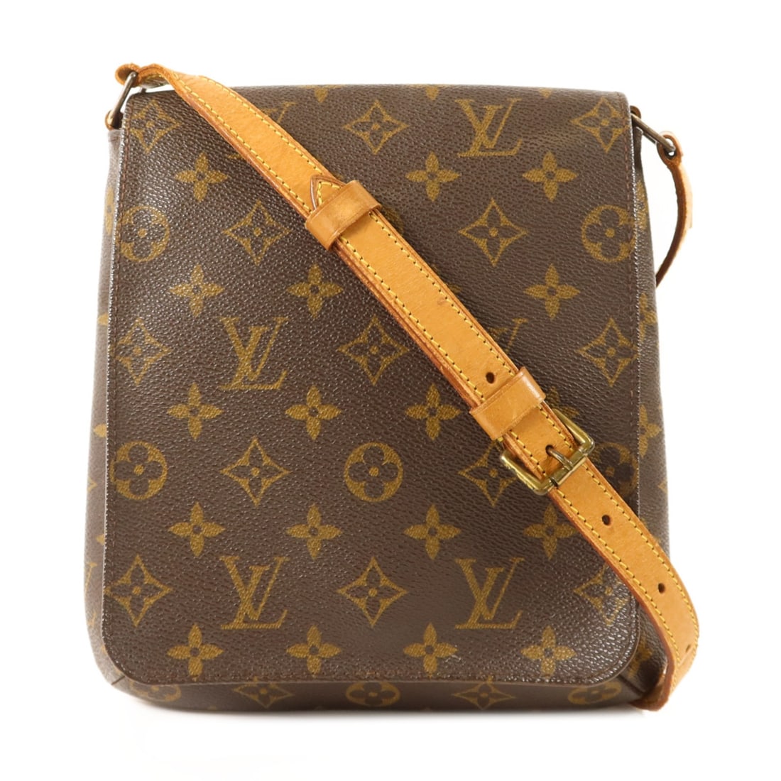 Louis Vuitton Musette Salsa M51258 Monogram Shoulder Bag Brown: Louis Vuitton Musette Salsa M51258 Monogram Shoulder Bag Brown Louis Vuitton Musette Salsa shoulder crossbody bag in brown Monogram PVC coated canvas. This regular-size women's bag features a flap poc