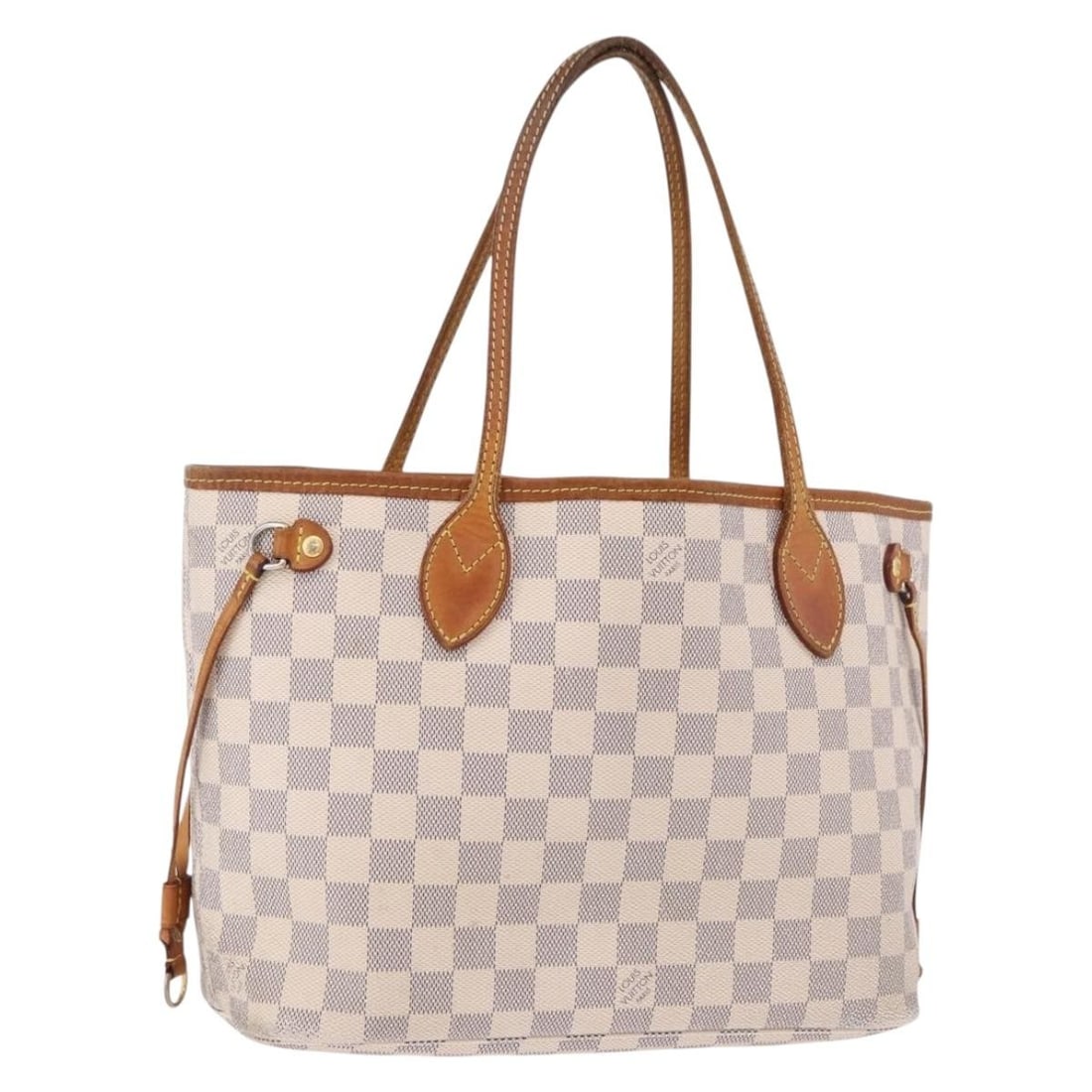 Louis Vuitton Neverfull PM Tote Damier Azur Canvas N41362: Louis Vuitton Neverfull PM Tote Damier Azur Canvas N41362 Louis Vuitton Damier Azur Neverfull PM tote bag in Damier Azur canvas, made in France. This pre-owned bag is identified by product number N413