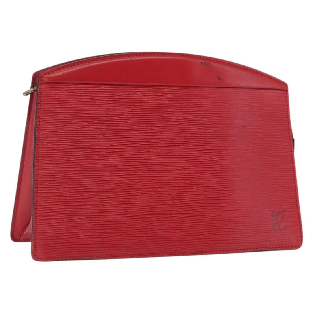Red Epi Leather Louis Vuitton Crete Clutch Bag M48407 France: Red Epi Leather Louis Vuitton Crete Clutch Bag M48407 France This Louis Vuitton Clutch Bag from the Epi leather collection features a vibrant red exterior crafted in France. Designed as a clutch, it m