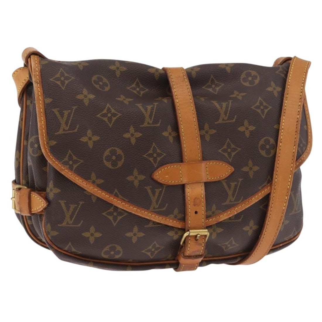 Louis Vuitton M42256 Saumur 30 Monogram Canvas Shoulder Bag: Louis Vuitton M42256 Saumur 30 Monogram Canvas Shoulder Bag Louis Vuitton Saumur 30 shoulder bag in Monogram canvas, made in France. This women's bag features an adjustable shoulder strap and the mode