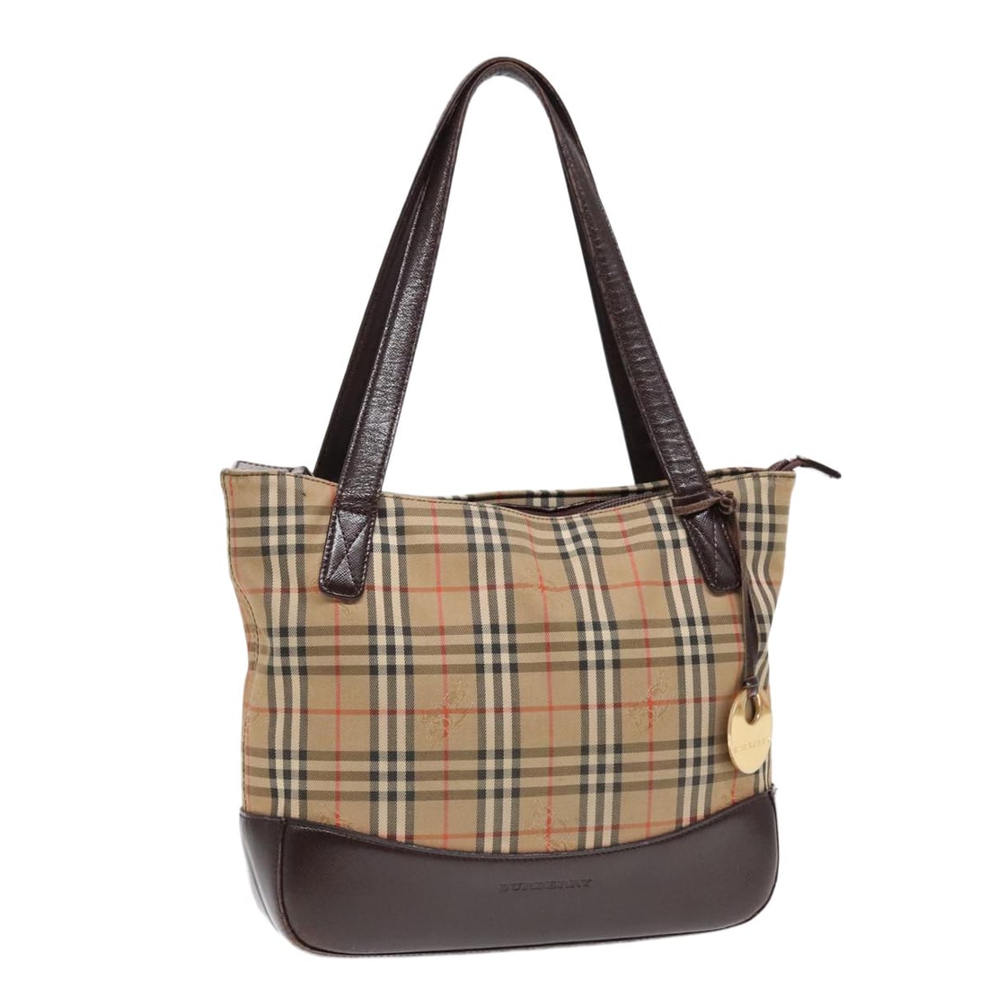 Burberry Nova Check beige canvas tote bag 26cm x 23cm x 7cm: Burberry Nova Check beige canvas tote bag 26cm x 23cm x 7cm This Burberry Nova Check tote bag is crafted from beige canvas and features the signature check pattern. Designed for women, the tote offers