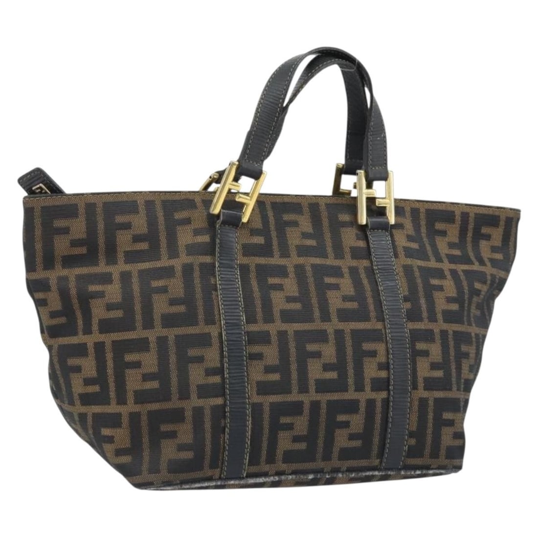 Fendi Zucca Canvas Brown and Black Women's Handbag Made in Italy: Fendi Zucca Canvas Brown and Black Women's Handbag Made in Italy This FENDI Zucca Canvas hand bag features a brown and black exterior with the iconic Zucca pattern. Designed for women, it is crafted f