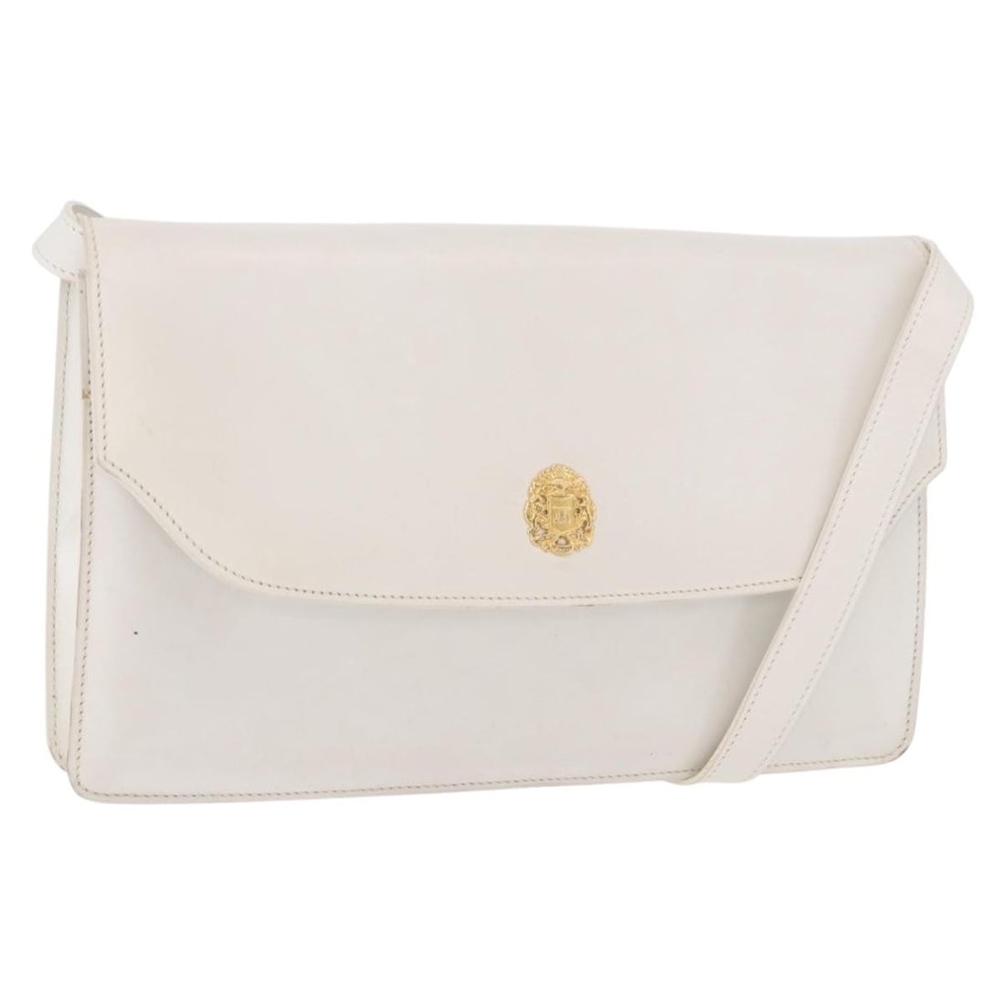CELINE White Gold Leather Shoulder Bag Made in Italy: CELINE White Gold Leather Shoulder Bag Made in Italy CELINE shoulder bag in leather with a white and gold color scheme. Made in Italy, this women's bag features a shoulder strap with an approximate dr
