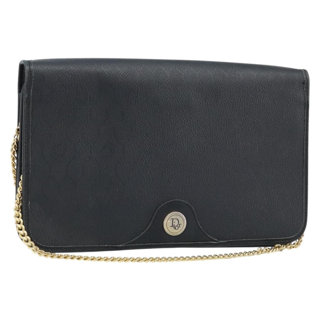 Christian Dior black shoulder bag in honeycomb canvas with chain strap: Christian Dior black shoulder bag in honeycomb canvas with chain strap Authentic Christian Dior shoulder bag in black and gold honeycomb canvas with PVC leather trim and a chain strap. Made in France,