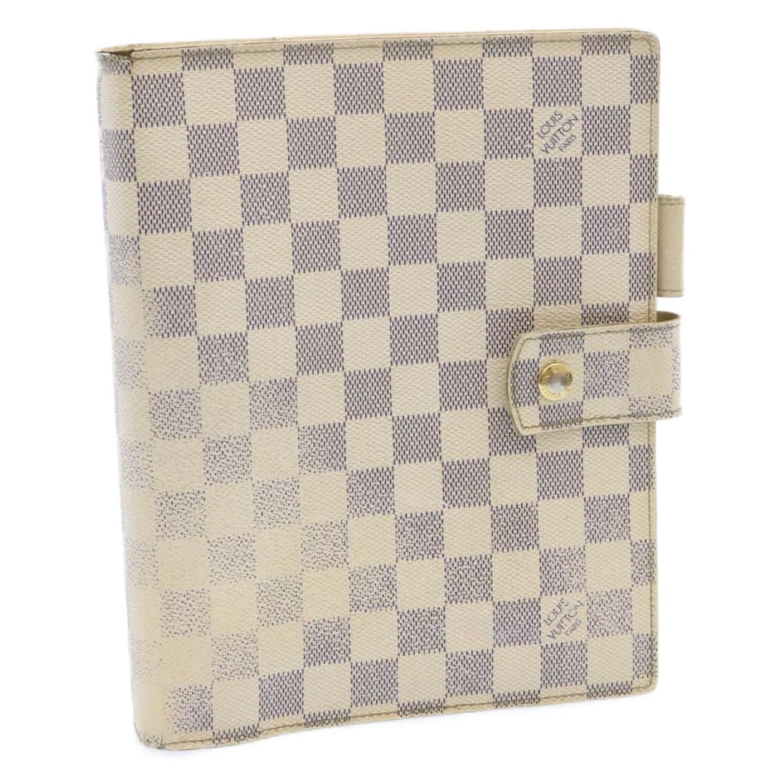 Louis Vuitton R20708 Agenda GM Day Planner Cover Damier Azur Canvas: Louis Vuitton R20708 Agenda GM Day Planner Cover Damier Azur Canvas Louis Vuitton Damier Azur Agenda GM day planner cover in Damier Azur canvas, made in France. This item is identified with product nu