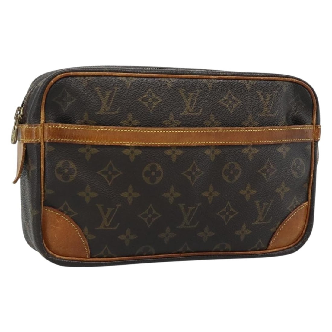 Louis Vuitton M51845 Compiegne 28 Monogram Canvas Clutch: Louis Vuitton M51845 Compiegne 28 Monogram Canvas Clutch Louis Vuitton Compiegne 28 clutch bag in Monogram canvas. This women's clutch is made in France and includes only the item shown, with no box o