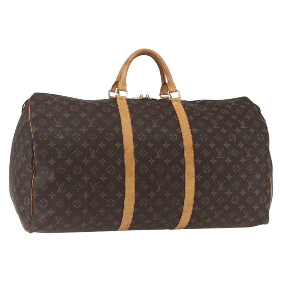 Louis Vuitton M41422 Keepall 60 Monogram Canvas Boston Bag: Louis Vuitton M41422 Keepall 60 Monogram Canvas Boston Bag A Louis Vuitton Keepall 60 Boston bag in Monogram Canvas with the classic Monogram pattern. It is made in France and identified by product nu