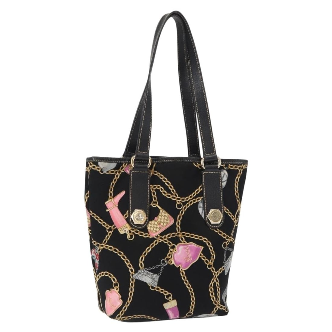 Gucci 153361 Satin Tote Handbag Black Gold Made in Italy: Gucci 153361 Satin Tote Handbag Black Gold Made in Italy A women's Gucci tote bag crafted in satin with a black and gold exterior. Made in Italy, this bag features a compact tote silhouette with a han