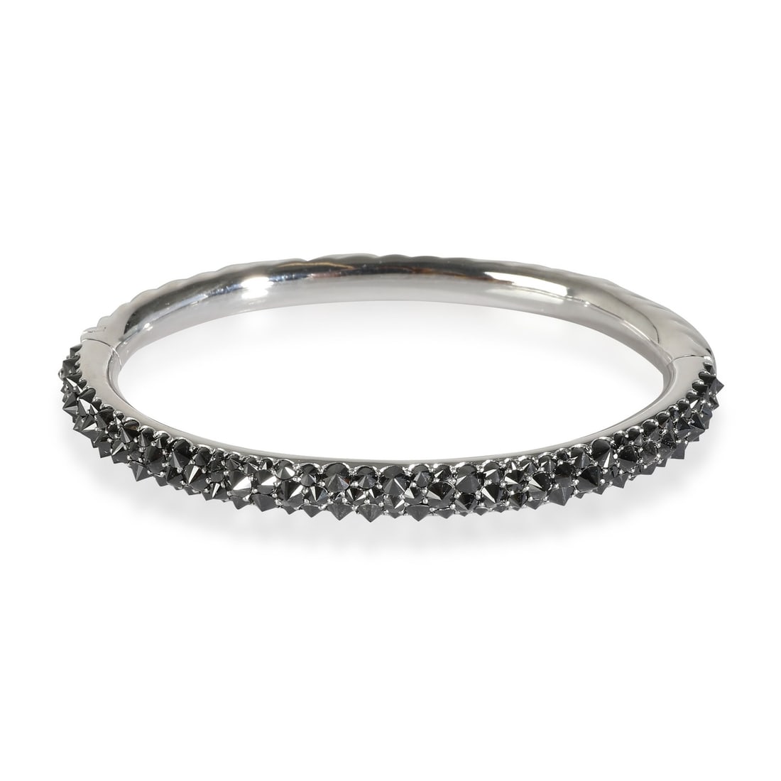 Reverse Set Diamond Bracelet in 18k White Gold by David Yurman: Reverse Set Diamond Bracelet in 18k White Gold by David Yurman This David Yurman Reverse Set bracelet is crafted from 18k white gold and features round brilliant diamonds with a total weight of 4.00 c