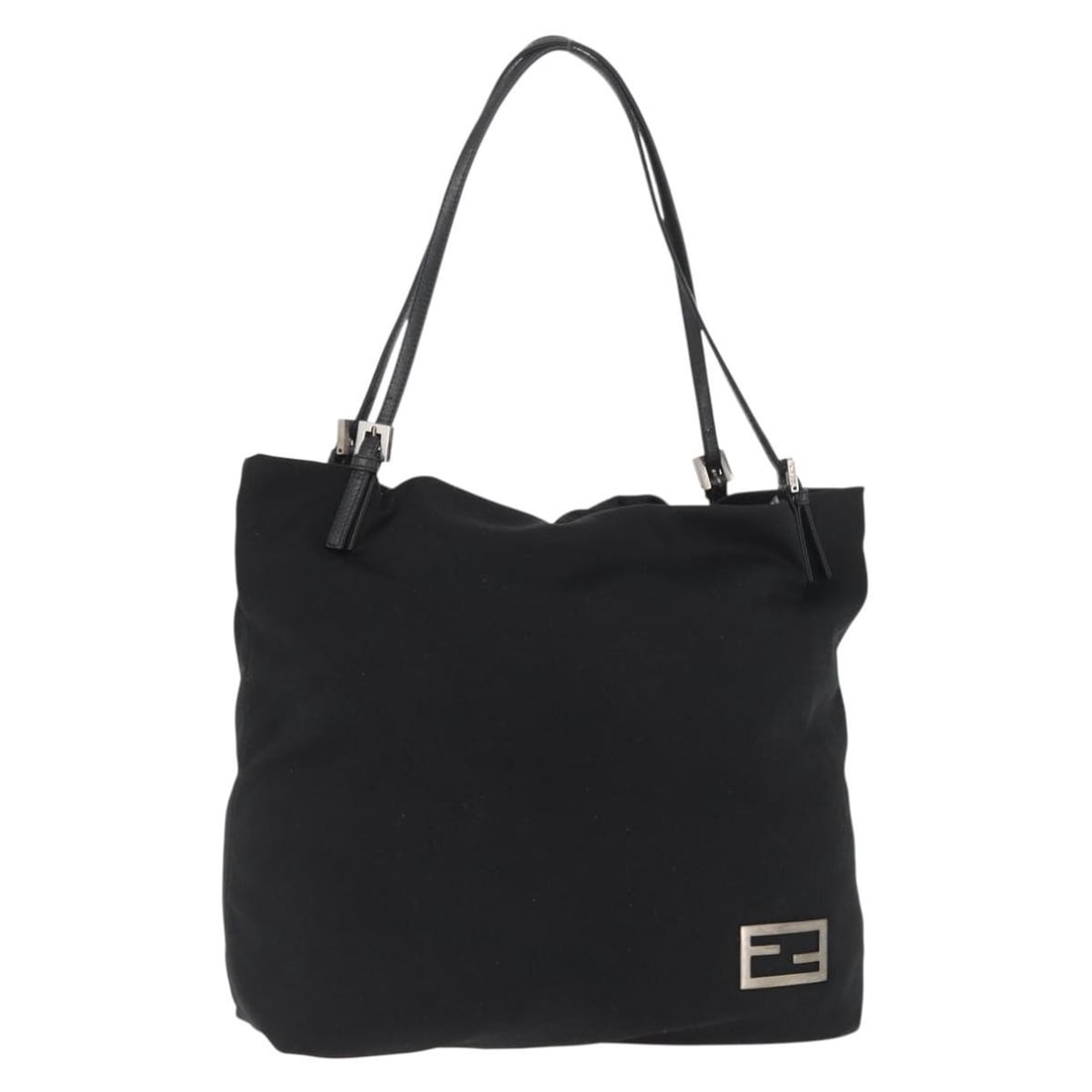 Fendi Black Nylon Tote Bag Silver Tone Made in Italy: Fendi Black Nylon Tote Bag Silver Tone Made in Italy Fendi tote bag in black and silver nylon, made in Italy. This pre-owned bag is a tote style with a black/silver color combination and nylon constru