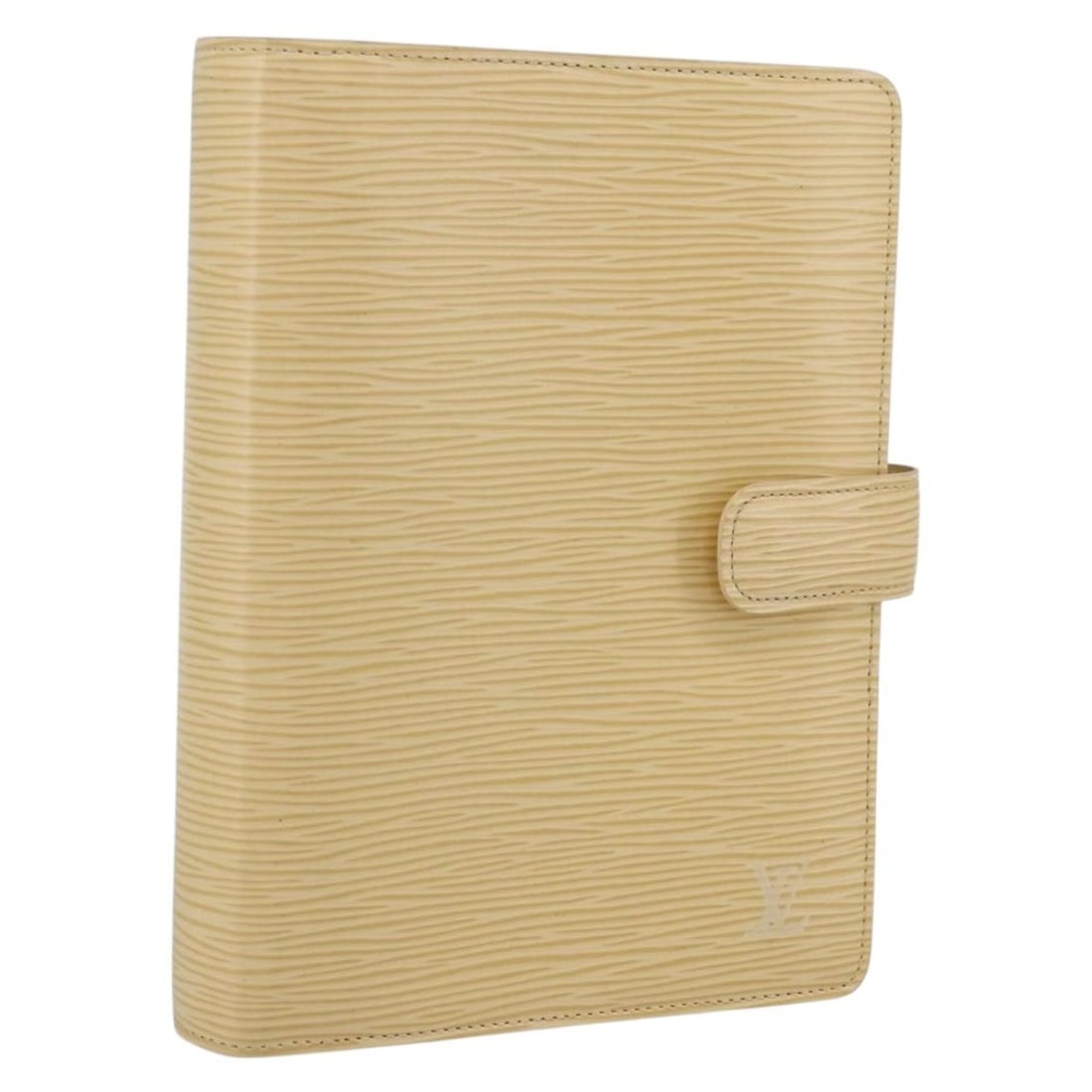 Louis Vuitton R2004A Epi Leather Agenda MM Planner Cover Vanilla: Louis Vuitton R2004A Epi Leather Agenda MM Planner Cover Vanilla Louis Vuitton Epi Agenda MM day planner cover in Vanilla, made from Epi leather and made in France. The item is offered in heavily used