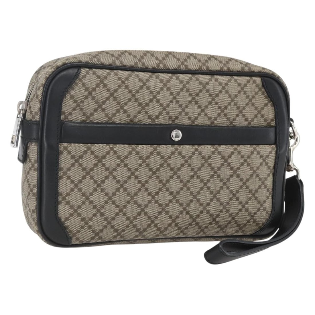 Beige Diamante Clutch by Gucci PVC Leather Model 267921 Italy: Beige Diamante Clutch by Gucci PVC Leather Model 267921 Italy This GUCCI Diamante clutch bag features a beige PVC leather exterior, offering a classic and versatile style. Made in Italy, the bag displ