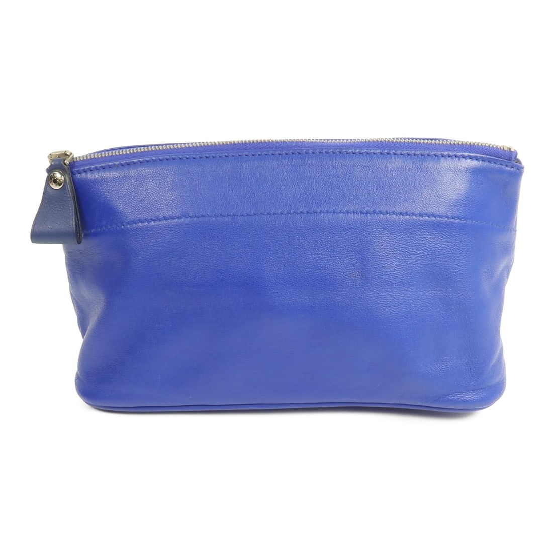 Hermes Tohubohu Milo Lambskin Pouch Bleu Electrique SHW: Hermes Tohubohu Milo Lambskin Pouch Bleu Electrique SHW Hermes Tohubohu pouch in Milo lambskin leather, finished in Bleu Electrique. It features a fastener pocket, model no. T/7T, and a T stamp indica