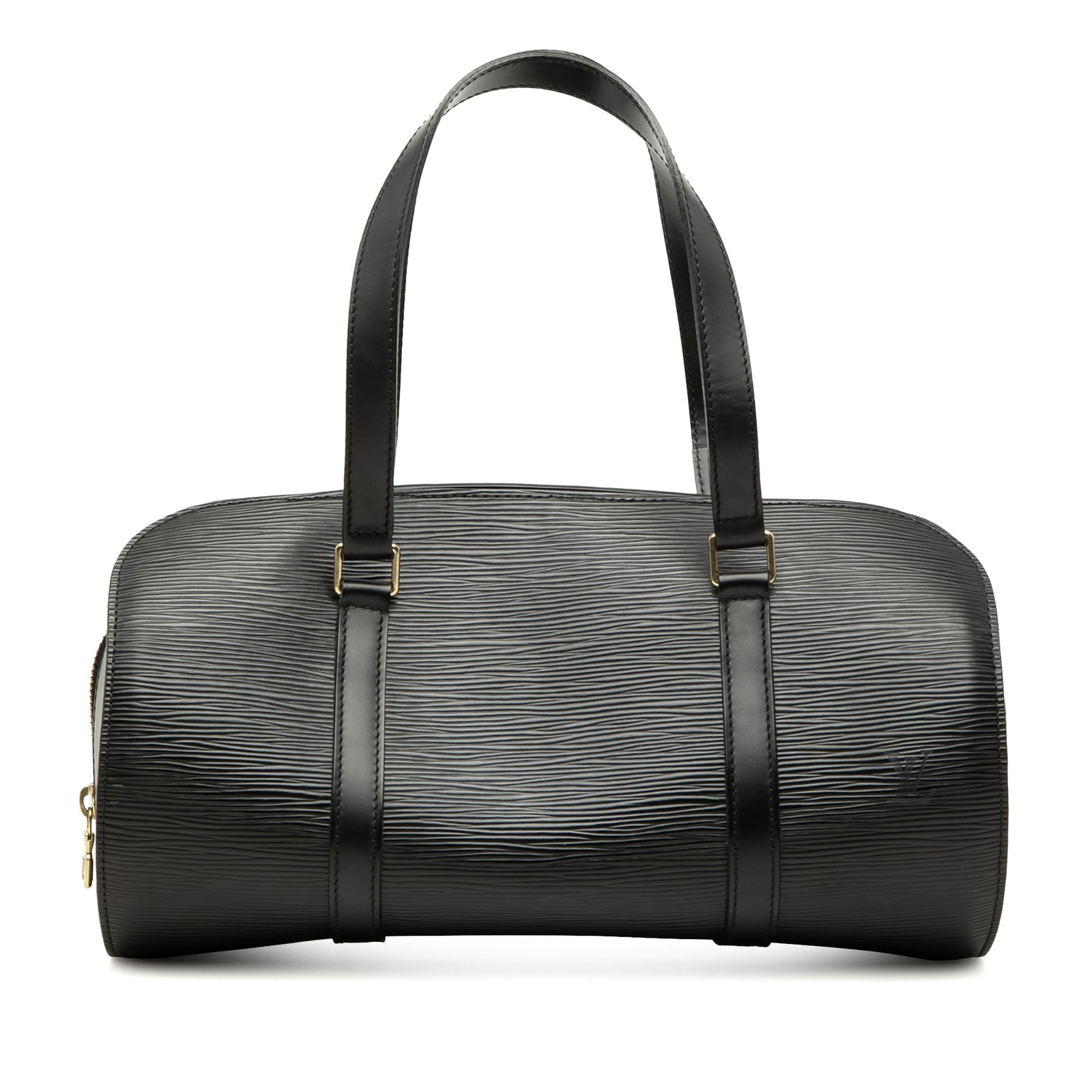 Louis Vuitton Soufflot Epi Leather Shoulder Bag Black: Louis Vuitton Soufflot Epi Leather Shoulder Bag Black The Louis Vuitton Epi Soufflot is a bag crafted in epi leather with flat leather shoulder straps, a top zip closure, and an interior slip pocket. 