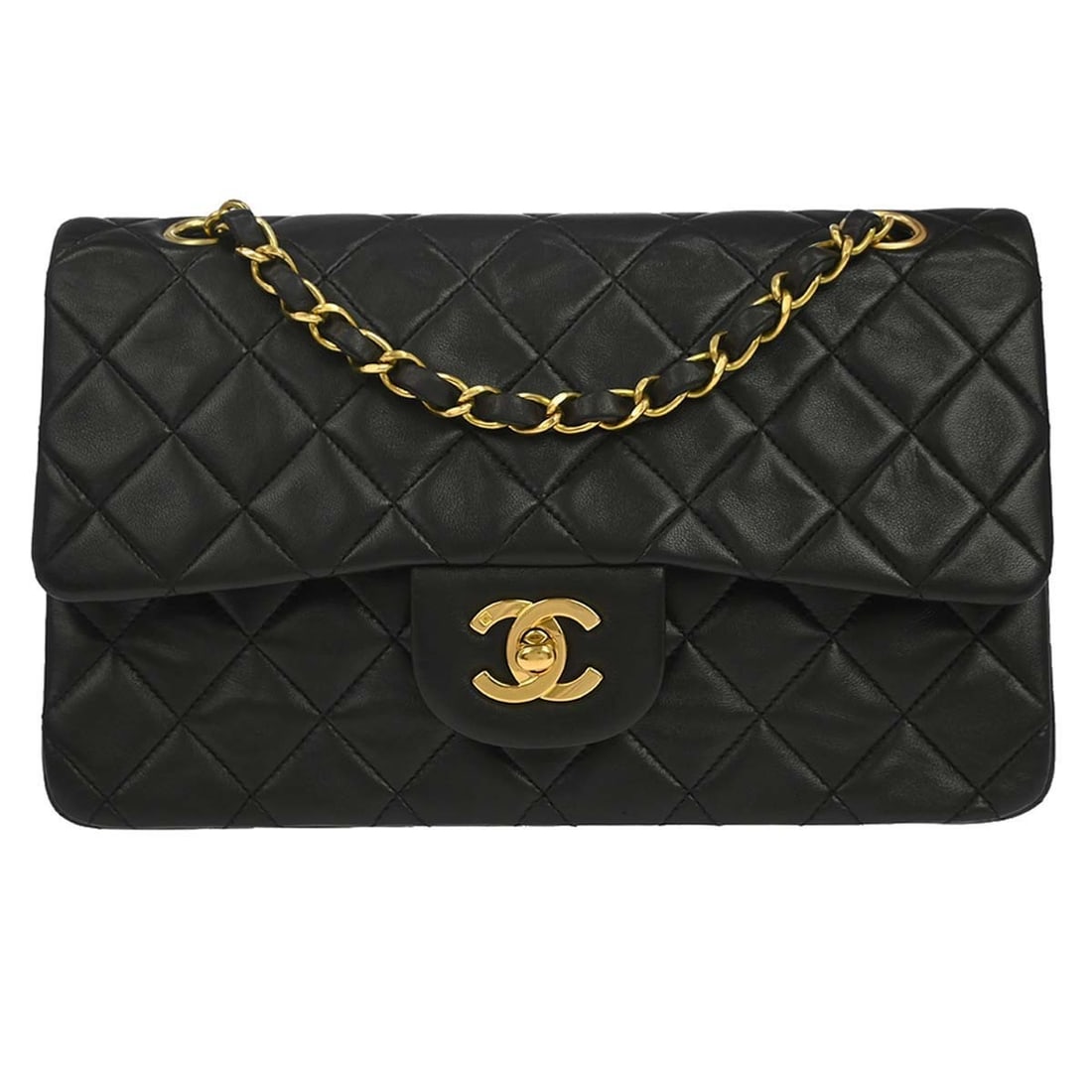 CHANEL Classic Double Flap Small Black Lambskin Shoulder Bag (1 of 15)
