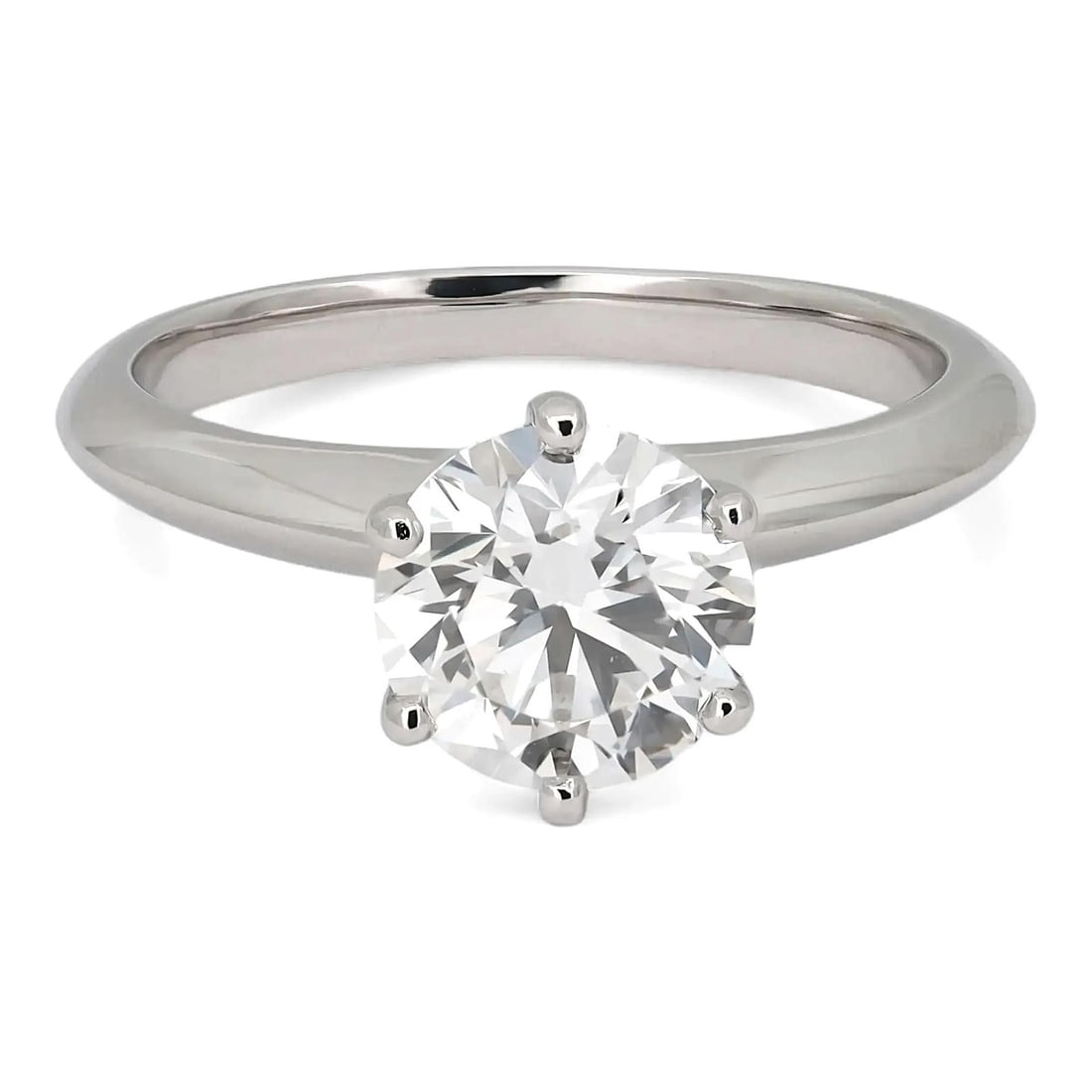 Tiffany & Co. Platinum Solitaire Engagement Ring With 1.05ct Round Diamond Size 3.5 (1 of 6)
